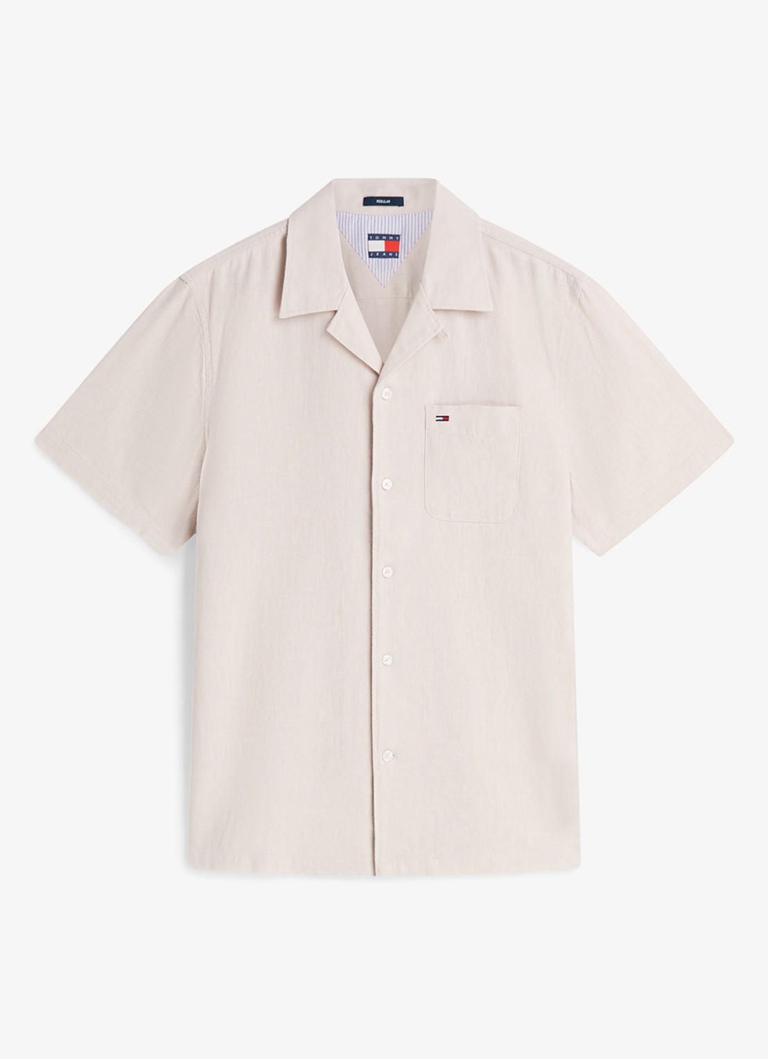 Tommy Hilfiger T-shirt met logo - voorkant moonlight iris-c5r / lichtblauw
