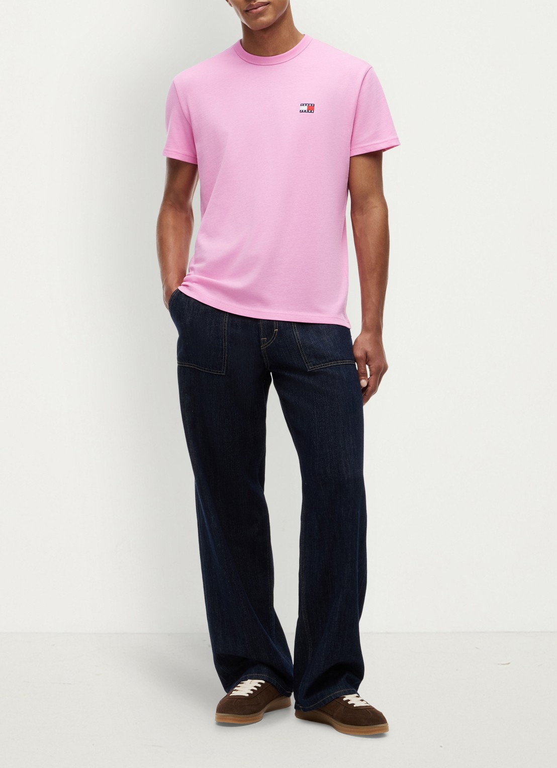 Tommy Hilfiger T-shirt met logo - voorkant 2 pink daisy-tou / roze