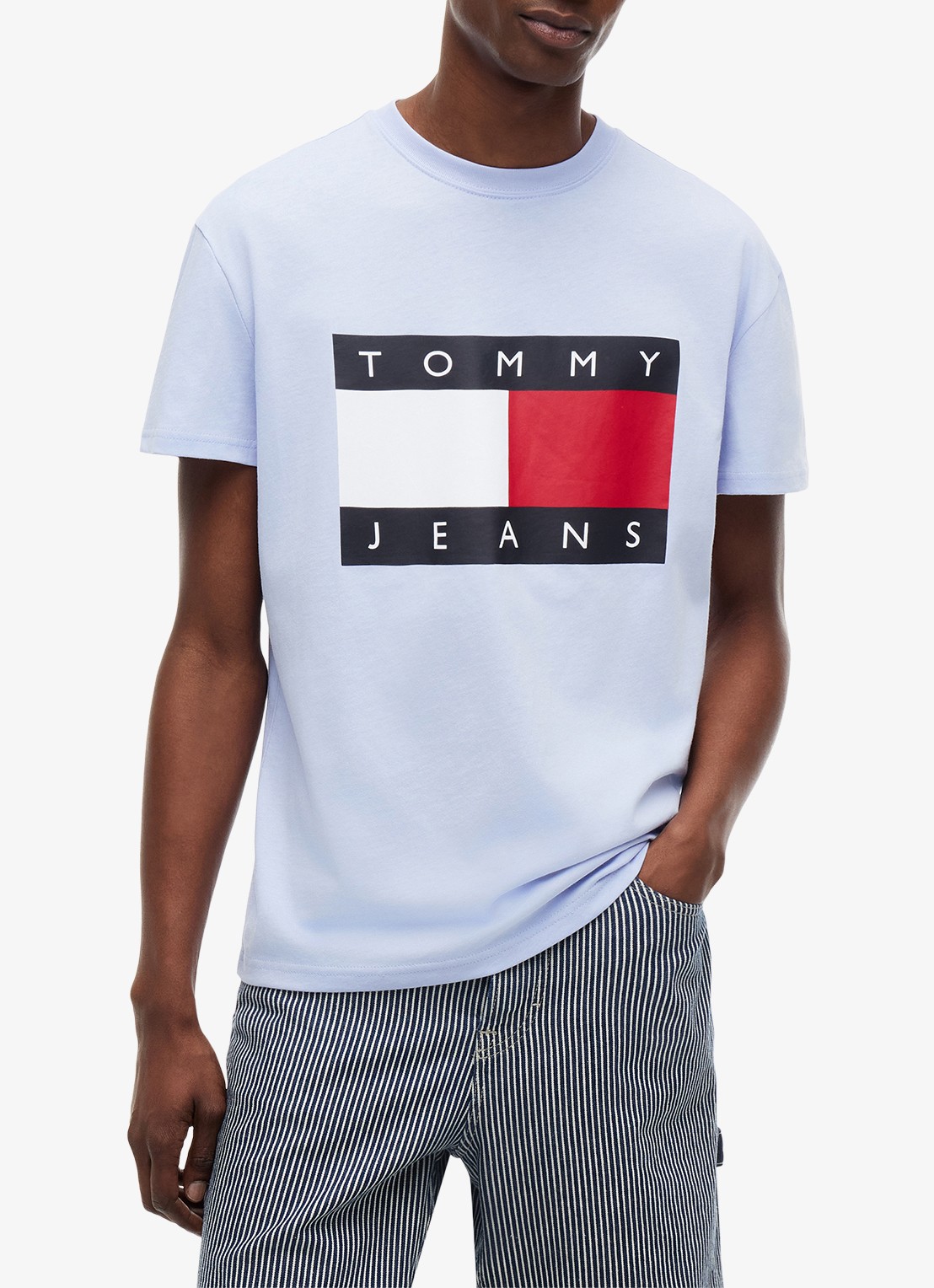 Tommy Hilfiger T-shirt met logo - detail lichtblauw