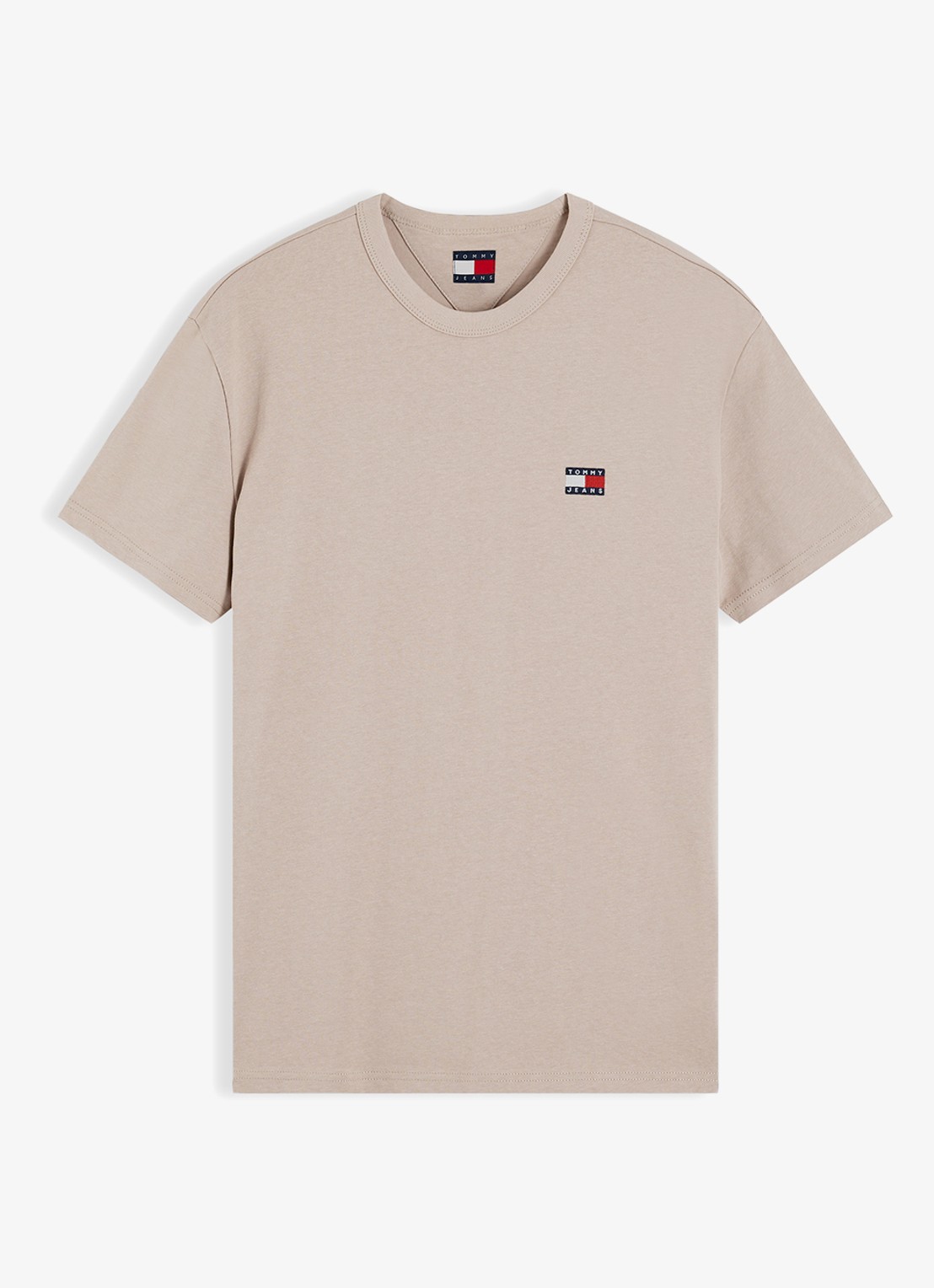 Tommy Hilfiger T-shirt met logo - voorkant limestone dust-pke / beige