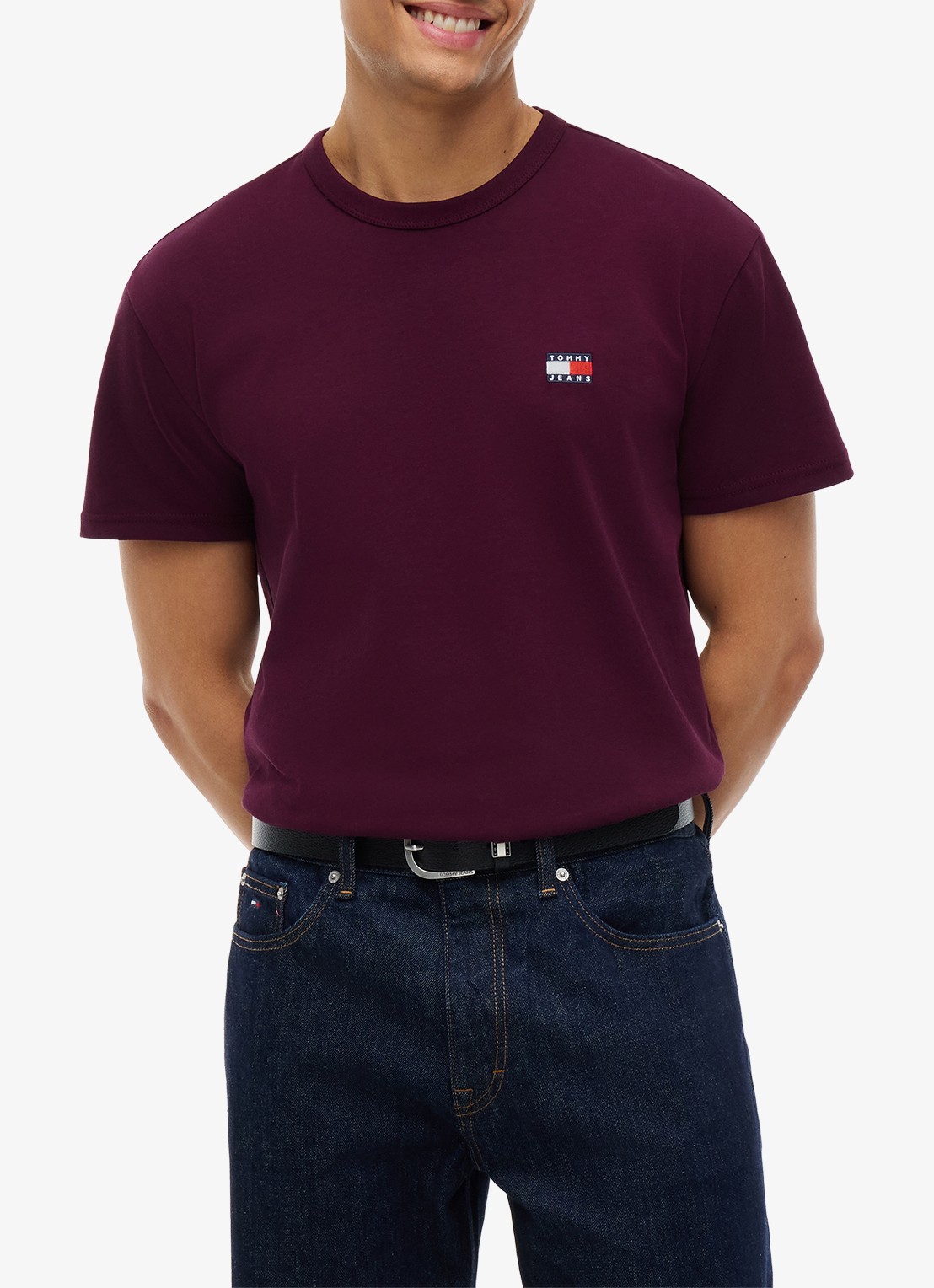 Tommy Hilfiger T-shirt met logo - detail 2 calypso berry-v11 / rood