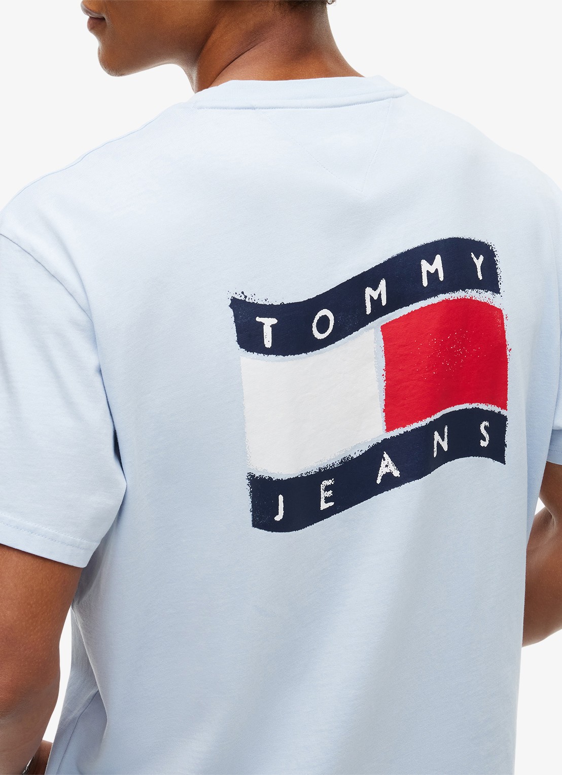Tommy Hilfiger T-shirt met logo - detail 2 lichtblauw
