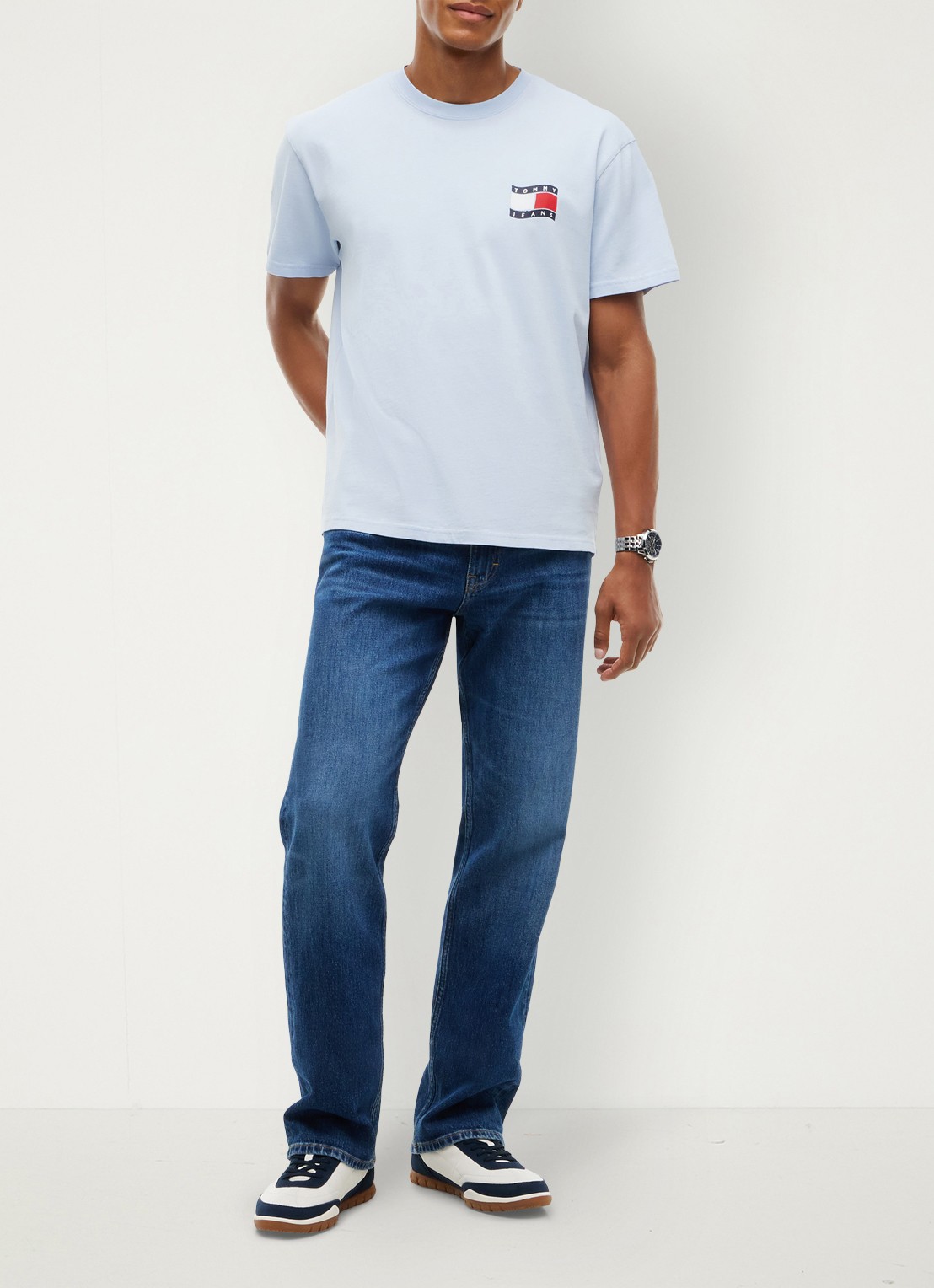 Tommy Hilfiger T-shirt met logo - voorkant 5 lichtblauw