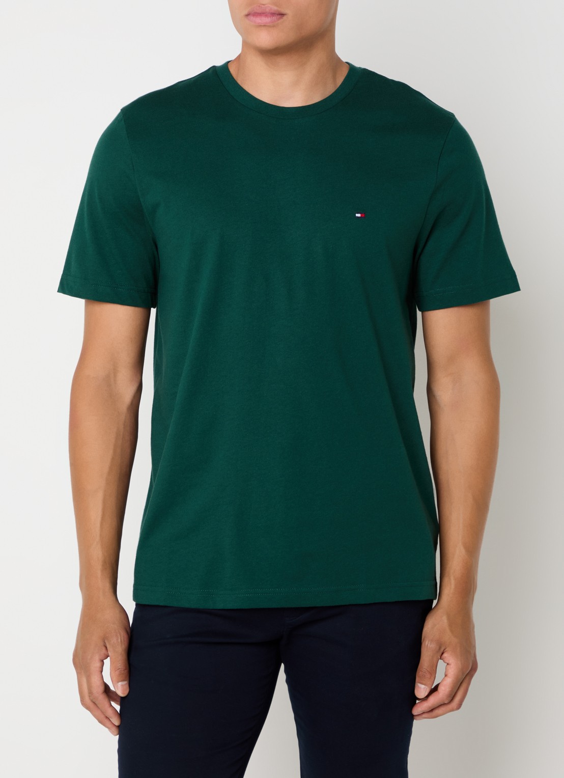 Tommy Hilfiger T-shirt met logo - detail 4 zeegroen