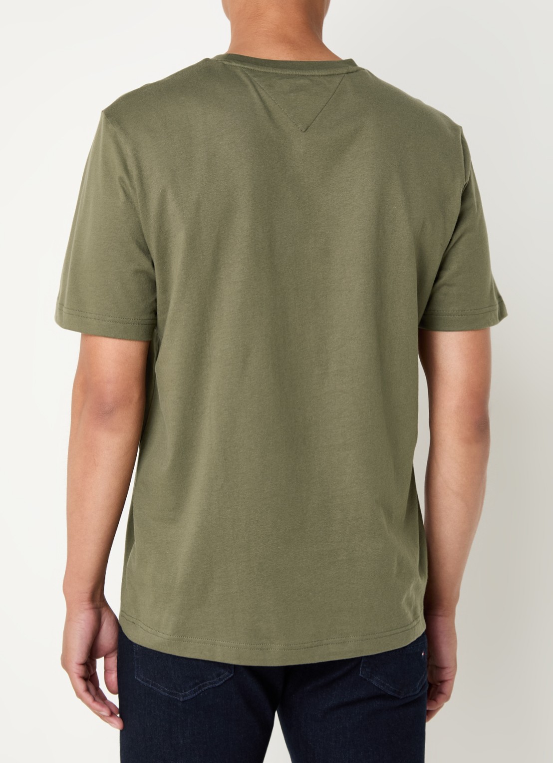 Tommy Hilfiger T-shirt met logo - achterkant bronsgroen