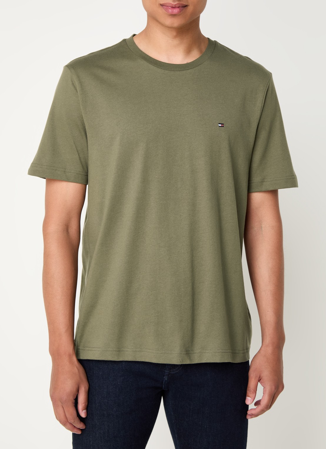 Tommy Hilfiger T-shirt met logo - detail 4 bronsgroen
