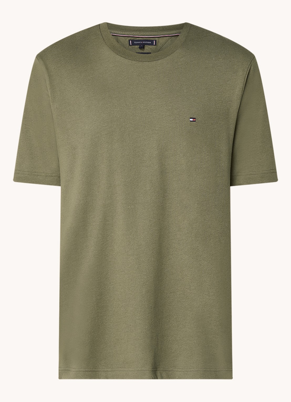 Tommy Hilfiger T-shirt met logo - voorkant 2 bronsgroen