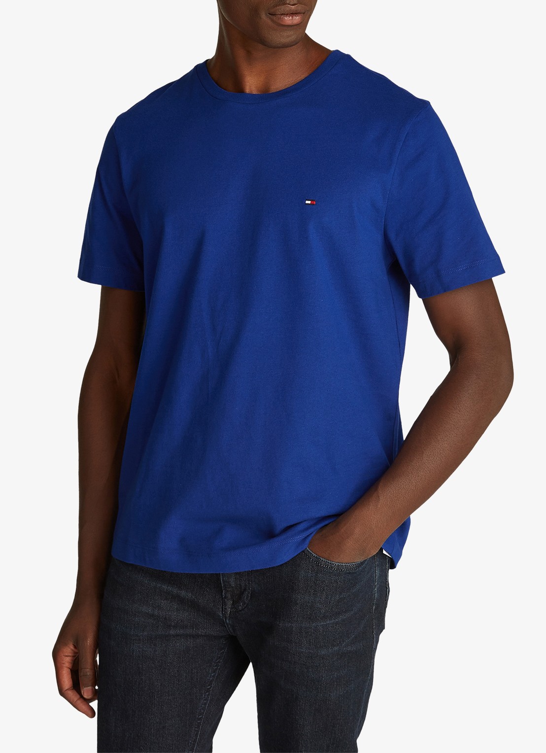 Tommy Hilfiger T-shirt met logo - detail 3 kobaltblauw