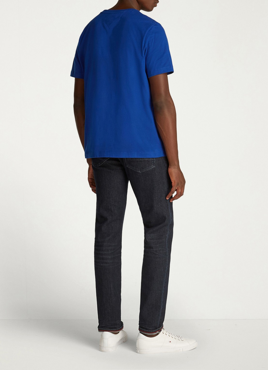 Tommy Hilfiger T-shirt met logo - detail 4 kobaltblauw