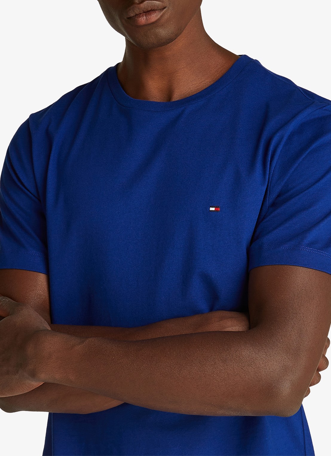 Tommy Hilfiger T-shirt met logo - detail 5 kobaltblauw