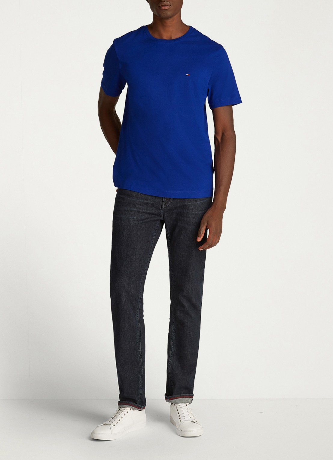 Tommy Hilfiger T-shirt met logo - voorkant 8 kobaltblauw