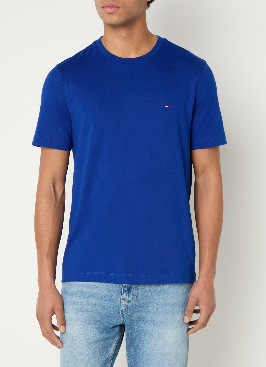 Tommy Hilfiger T-shirt met logo - detail 6 kobaltblauw