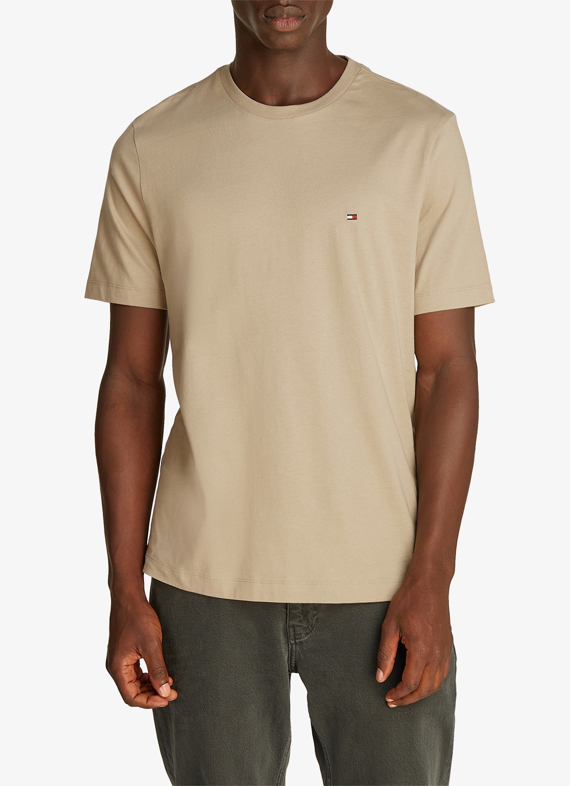 Tommy Hilfiger T-shirt met logo - detail 3 sandalwood-rbt / bruin