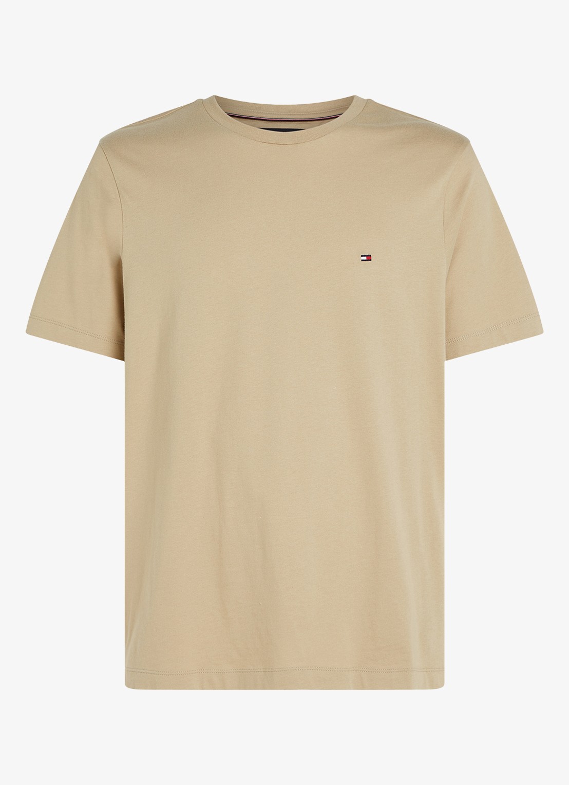 Tommy Hilfiger T-shirt met logo - voorkant 7 sandalwood-rbt / bruin