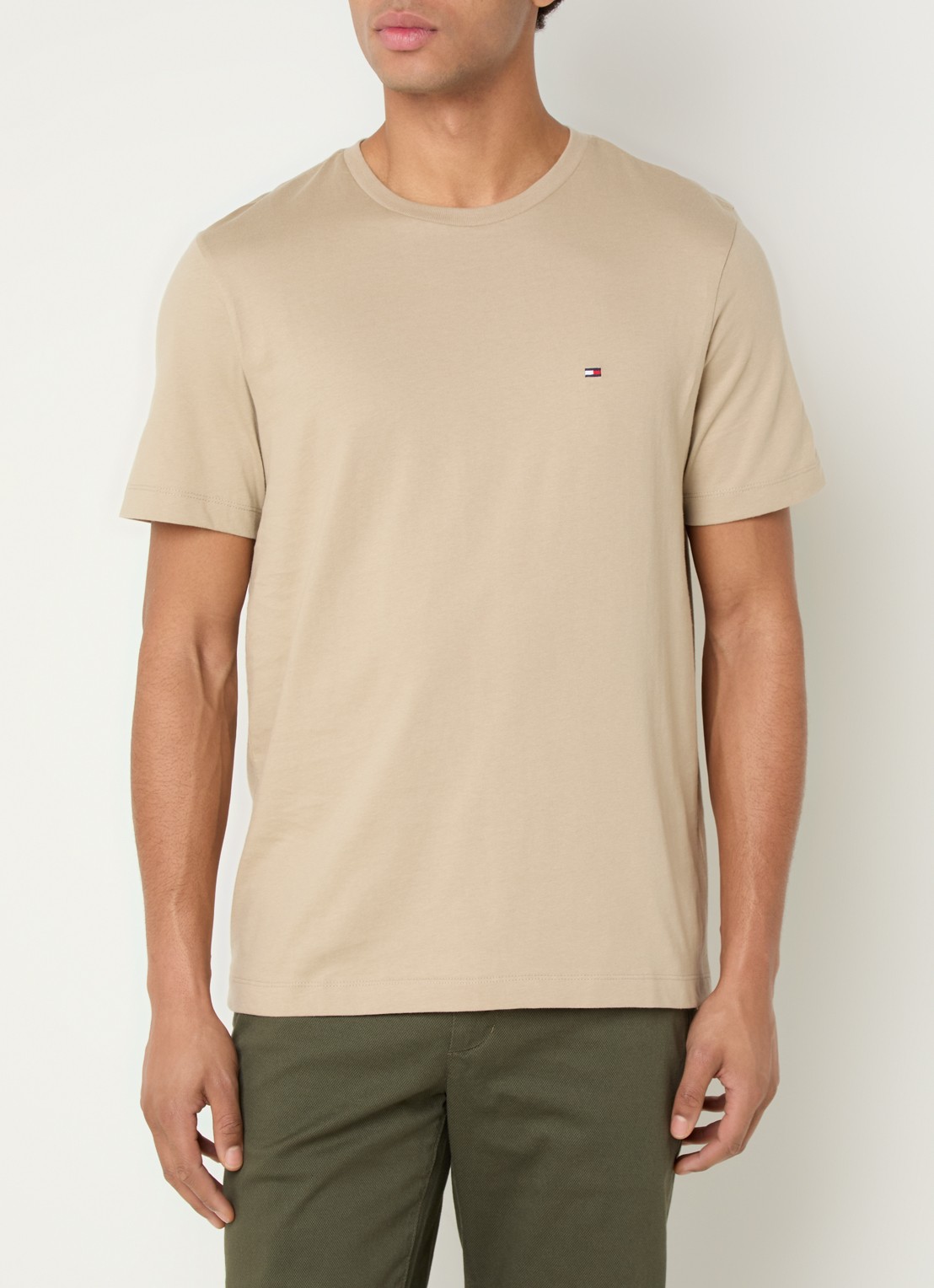 Tommy Hilfiger T-shirt met logo - detail 6 sandalwood-rbt / bruin