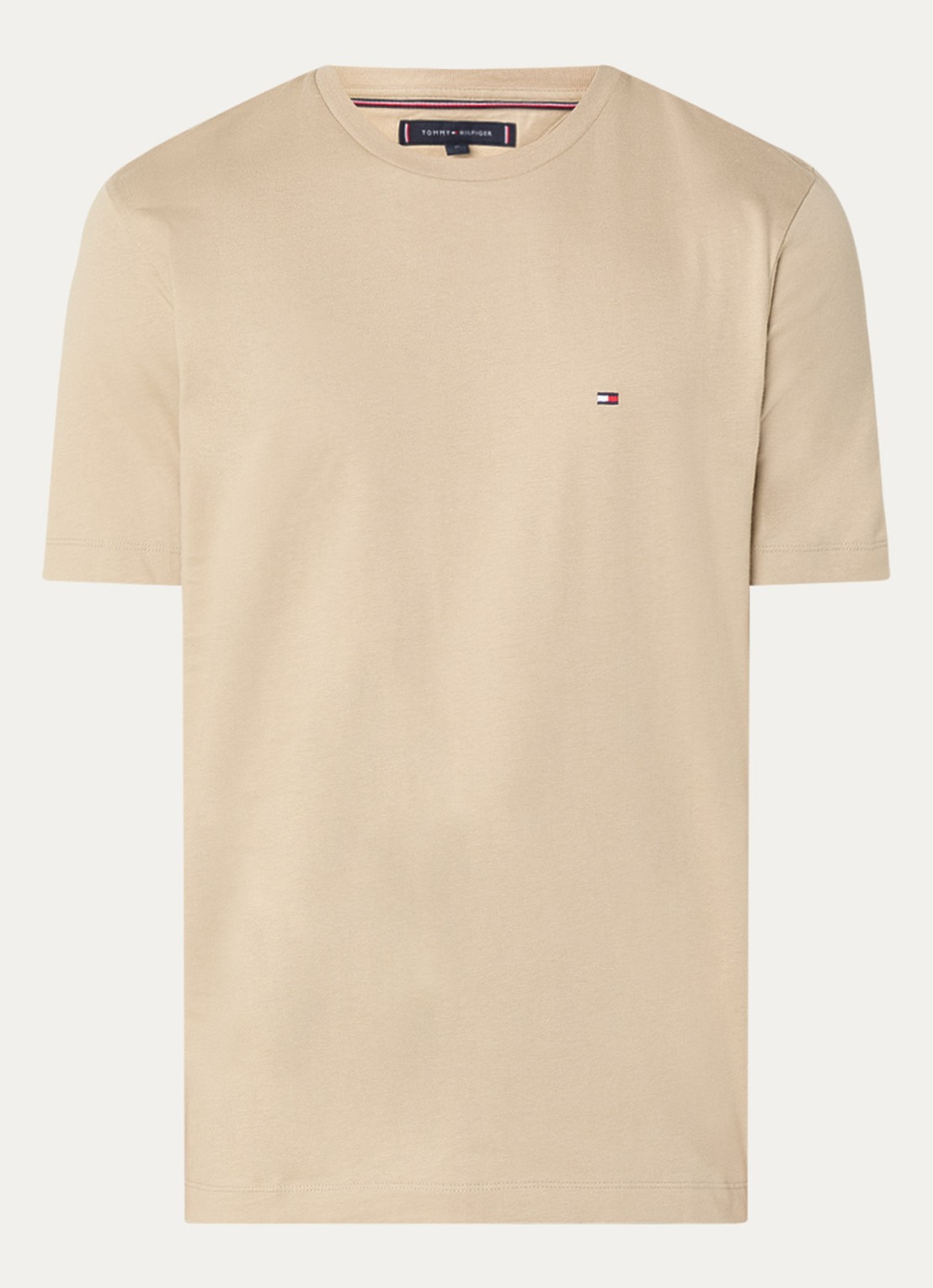 Tommy Hilfiger T-shirt met logo - voorkant 9 sandalwood-rbt / bruin