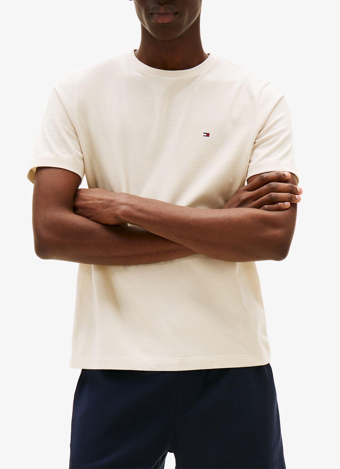 Tommy Hilfiger T-shirt met logo - detail beige