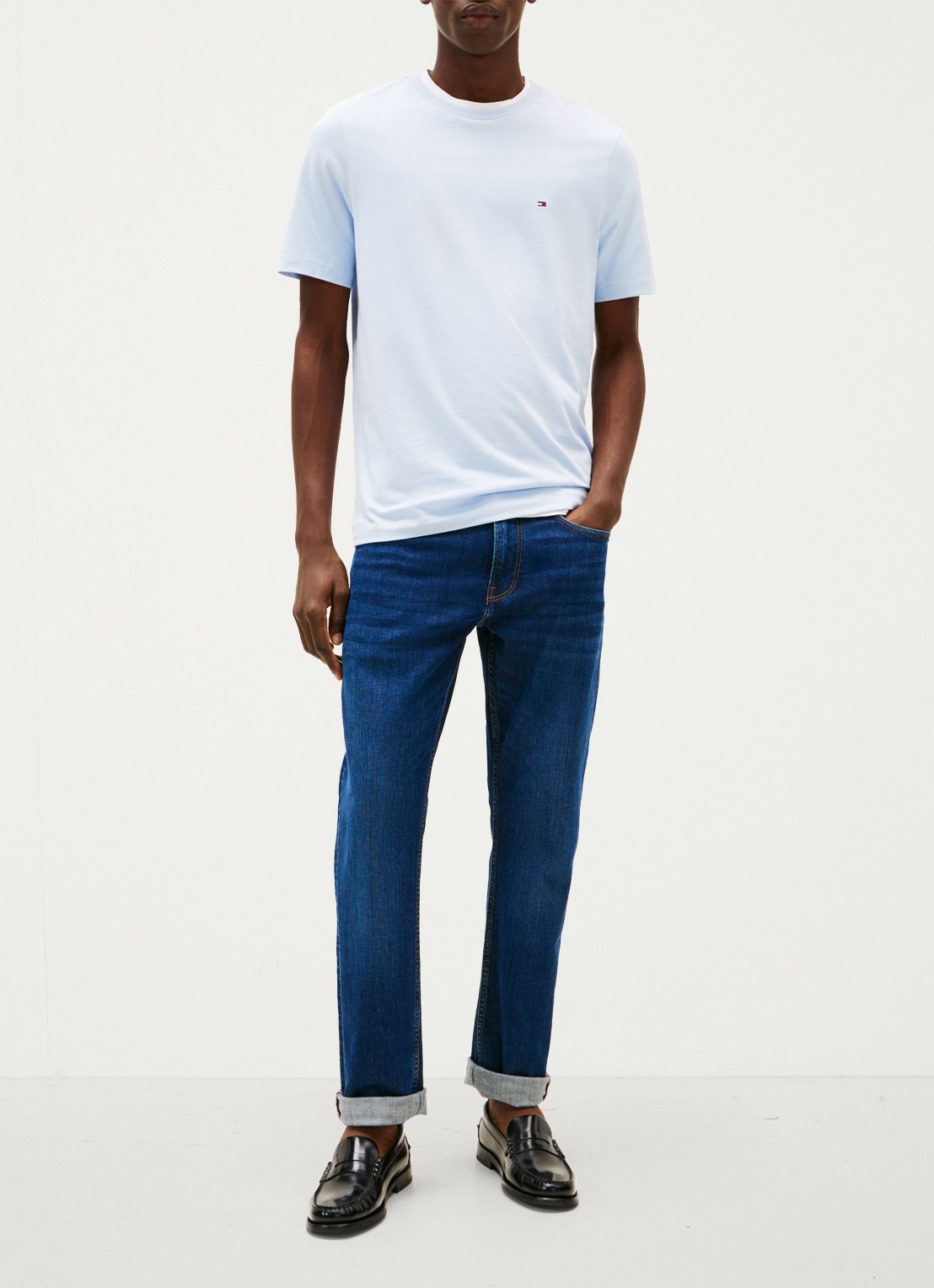 Tommy Hilfiger T-shirt met logo - voorkant 3 lichtblauw