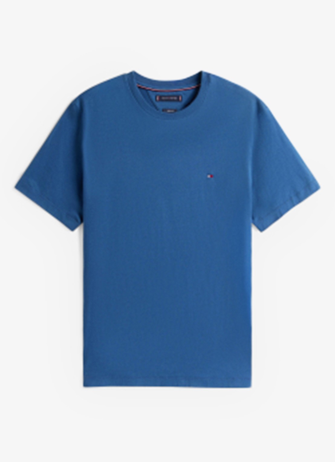 Tommy Hilfiger T-shirt met logo - voorkant petrol