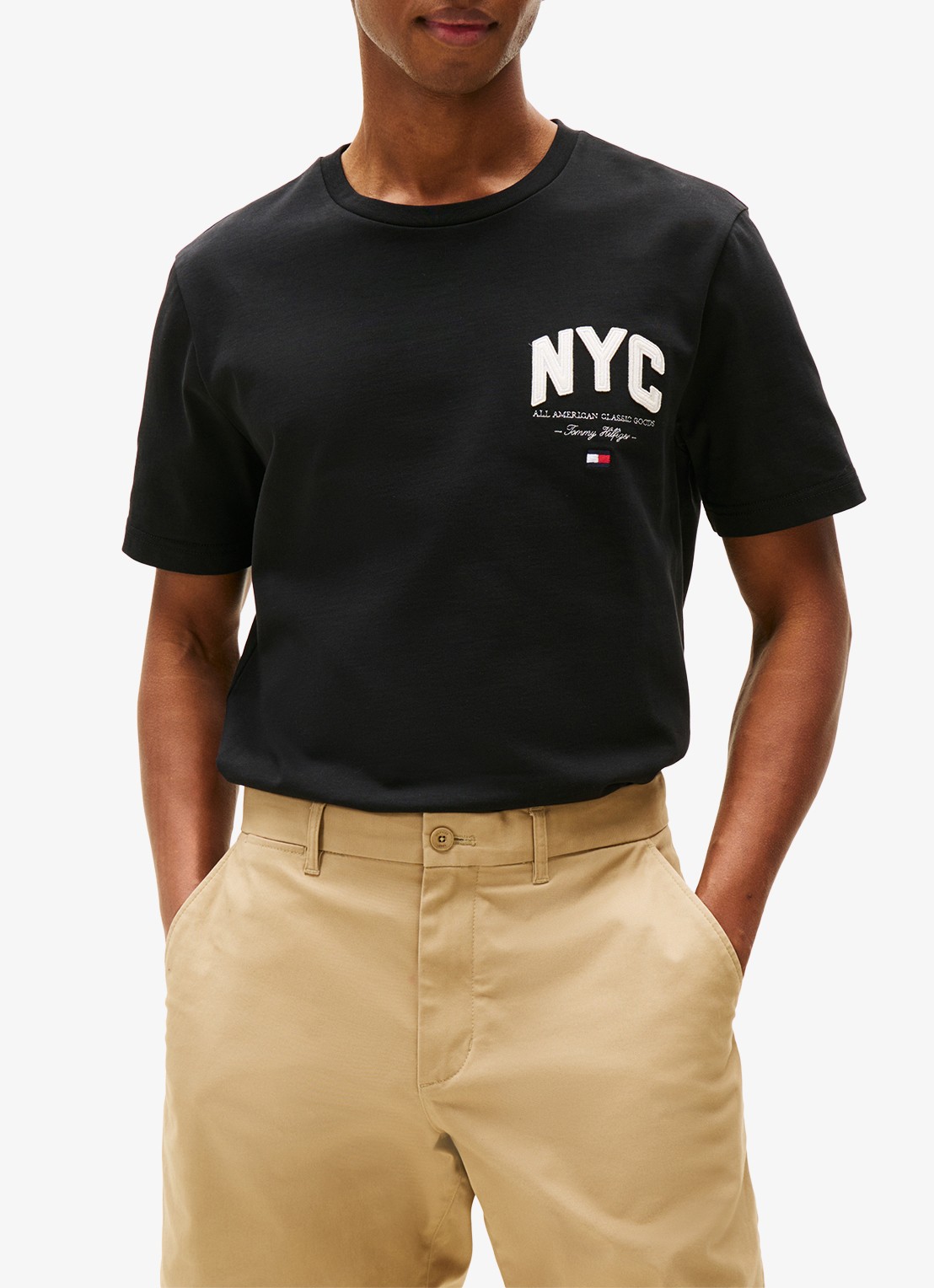 Tommy Hilfiger T-shirt met logo - detail zwart
