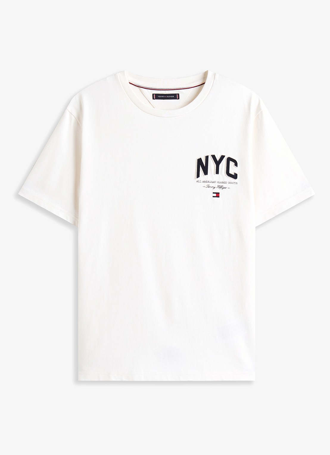 Tommy Hilfiger T-shirt met logo - voorkant 2 gebroken wit