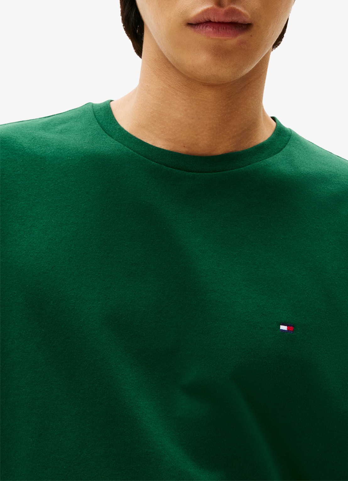 Tommy Hilfiger T-shirt met logo - detail 3 donkergroen