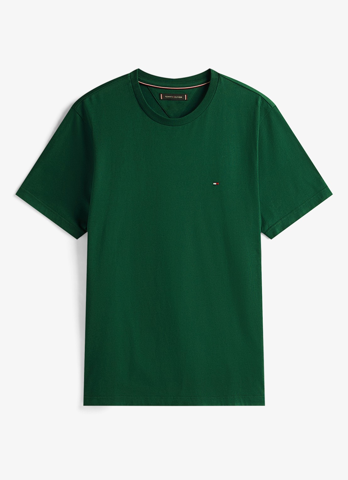 Tommy Hilfiger T-shirt met logo - voorkant 4 donkergroen