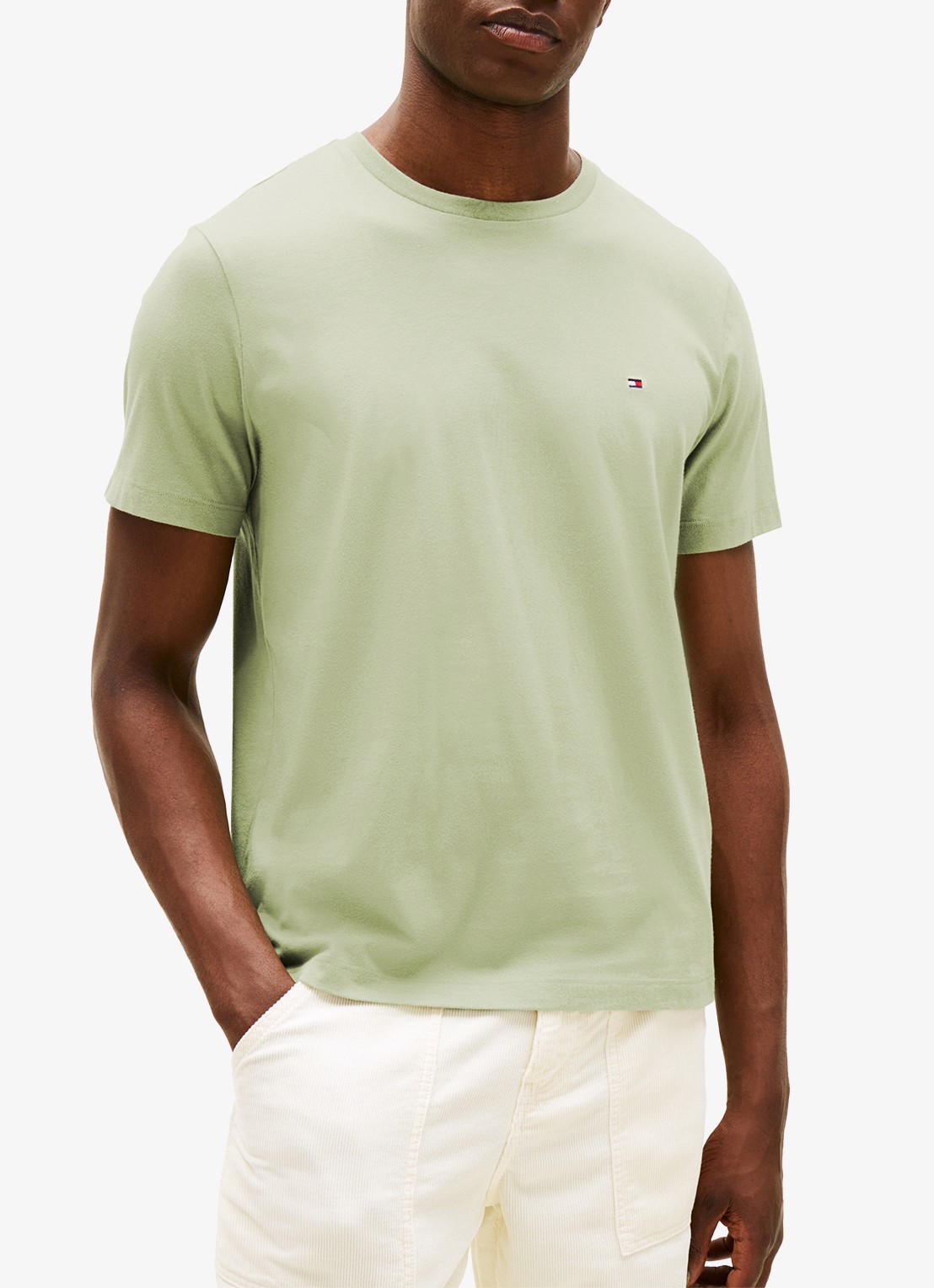 Tommy Hilfiger T-shirt met logo - detail 4 lindegroen