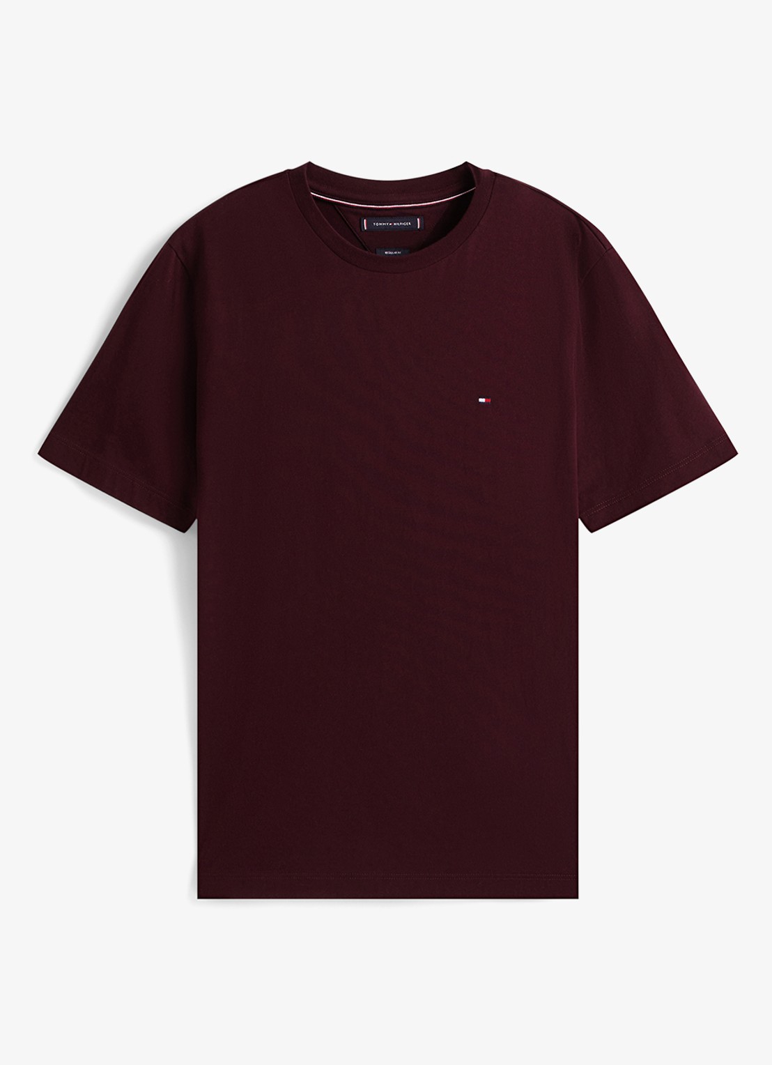 Tommy Hilfiger T-shirt met logo - voorkant 3 bordeauxrood