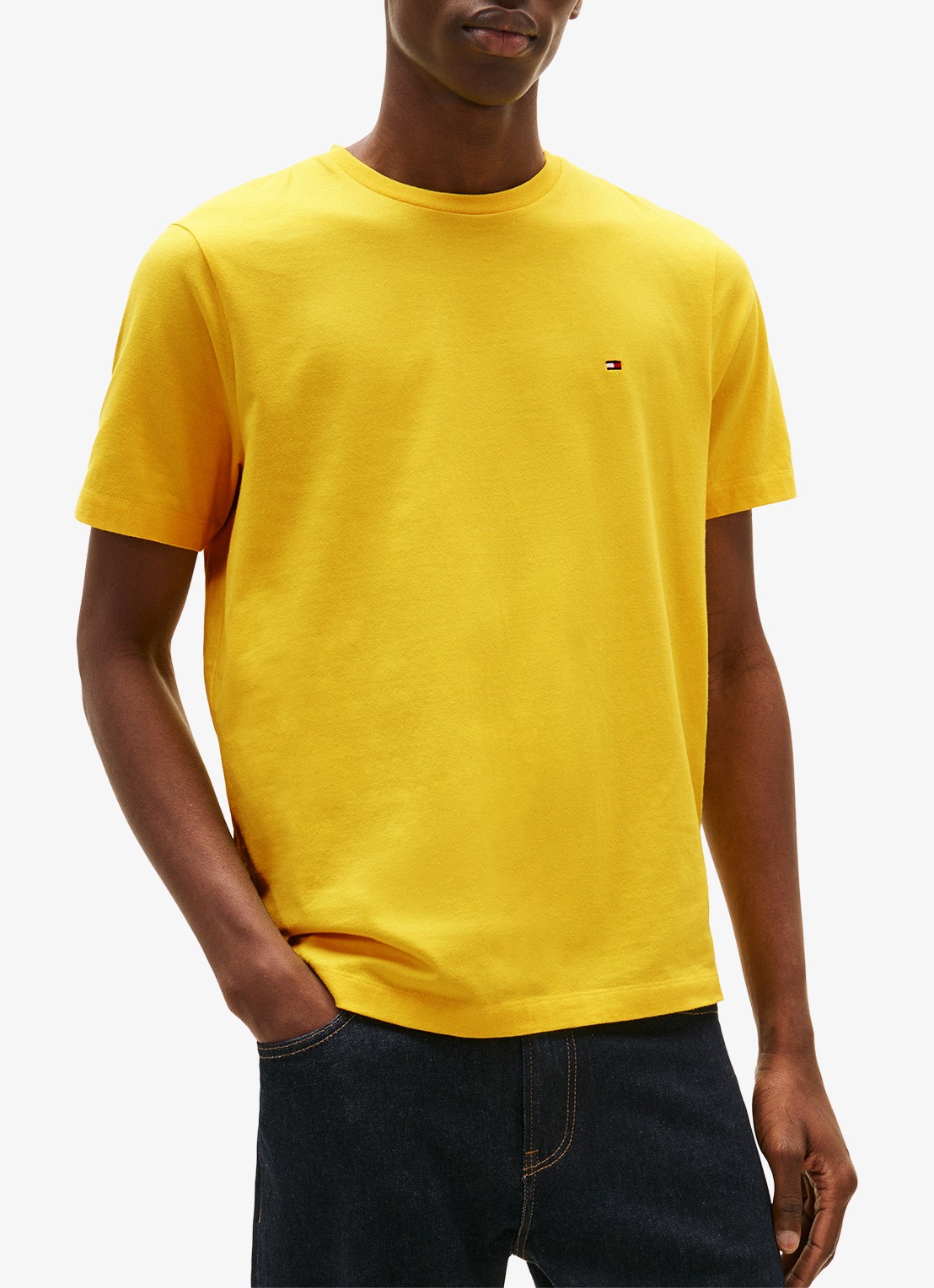 Tommy Hilfiger T-shirt met logo - detail 4 geel