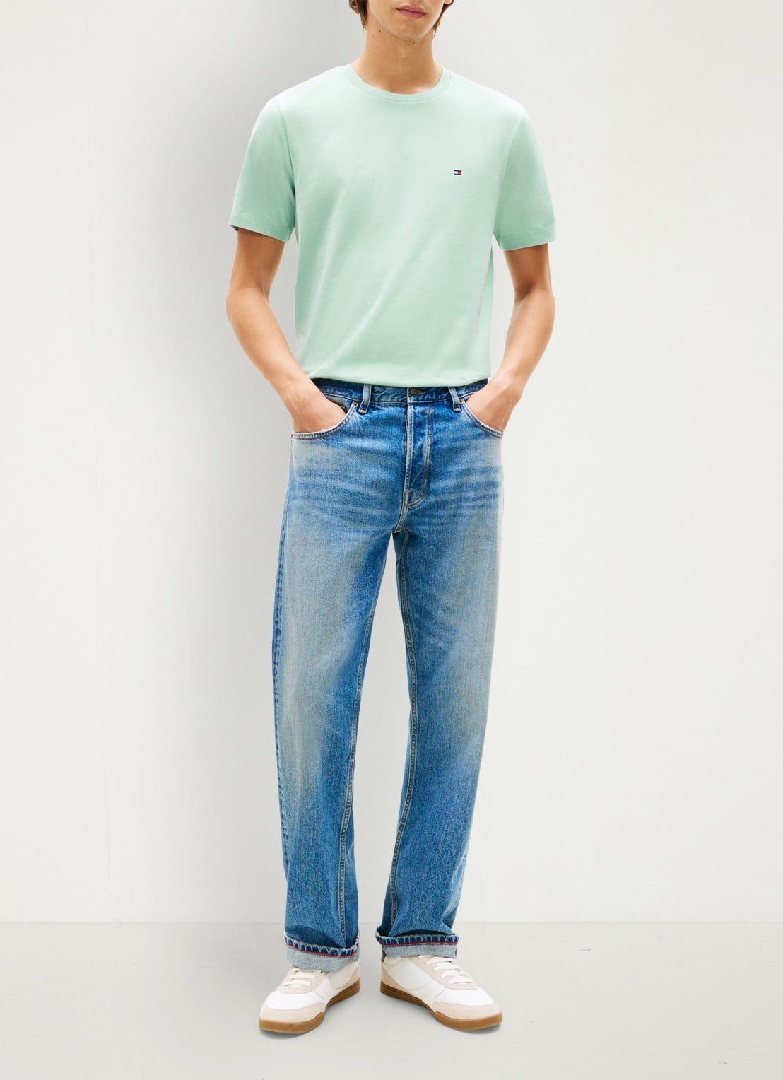 Tommy Hilfiger T-shirt met logo - voorkant 4 crushed mint