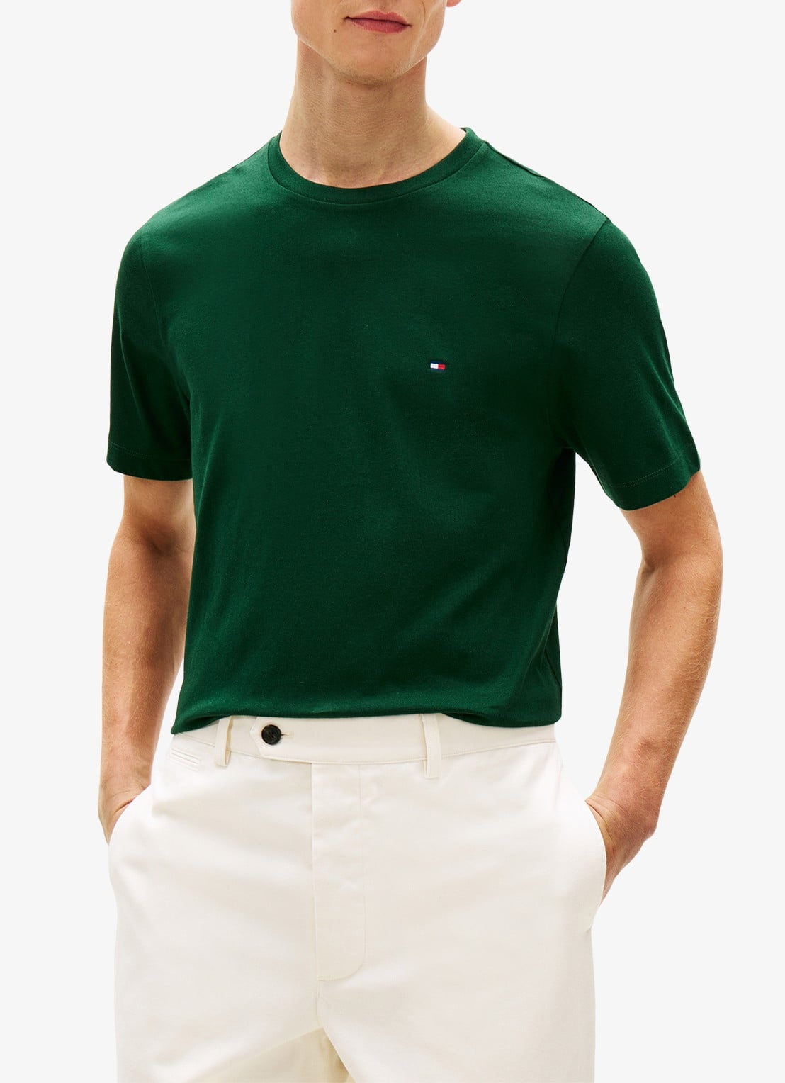 Tommy Hilfiger T-shirt met logo - detail 2 nocturnal green