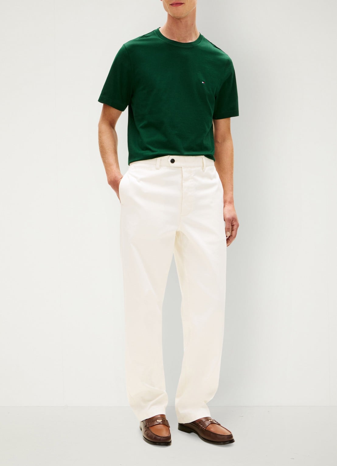 Tommy Hilfiger T-shirt met logo - voorkant 5 nocturnal green