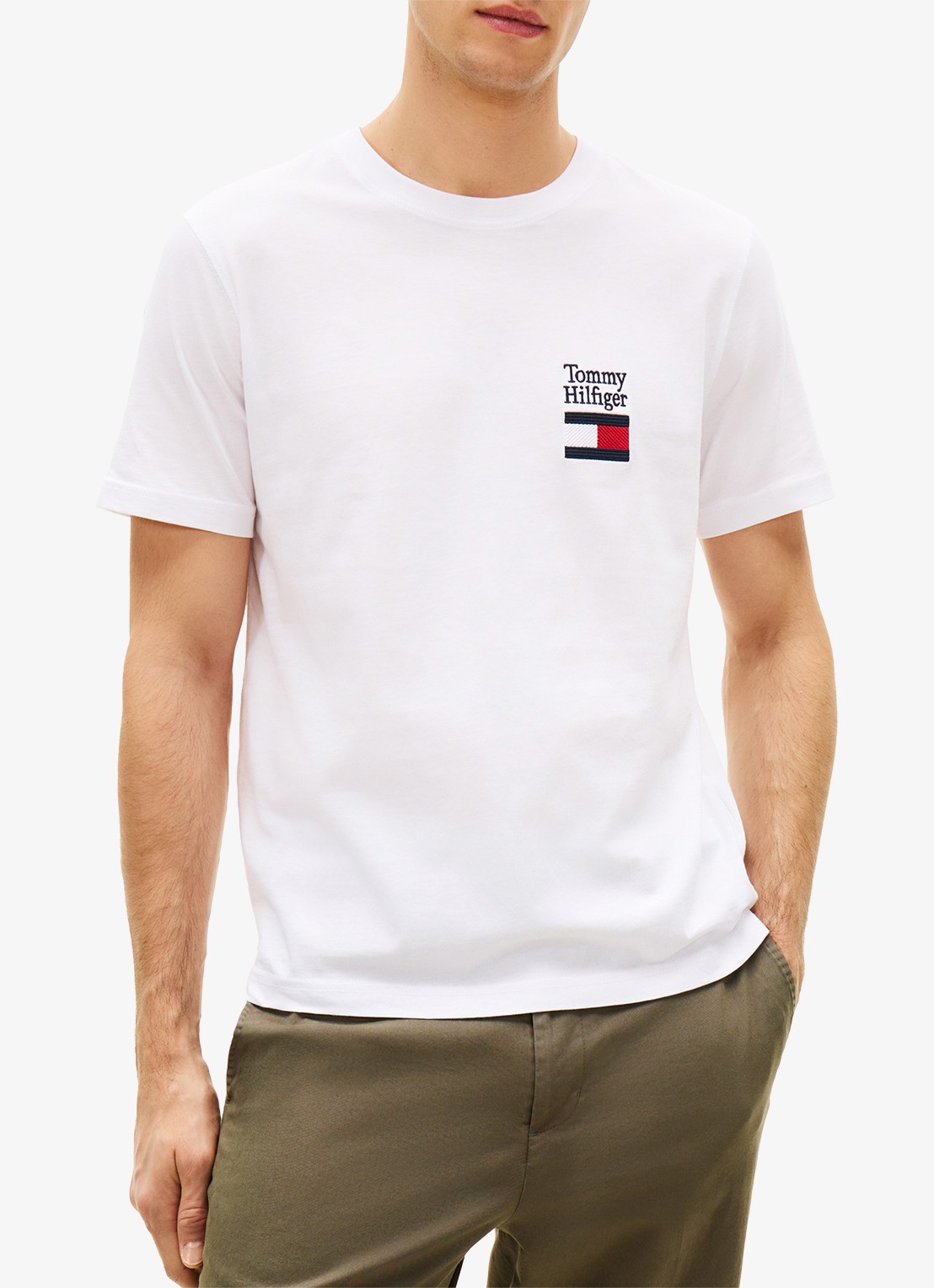 Tommy Hilfiger T-shirt met logo - detail wit