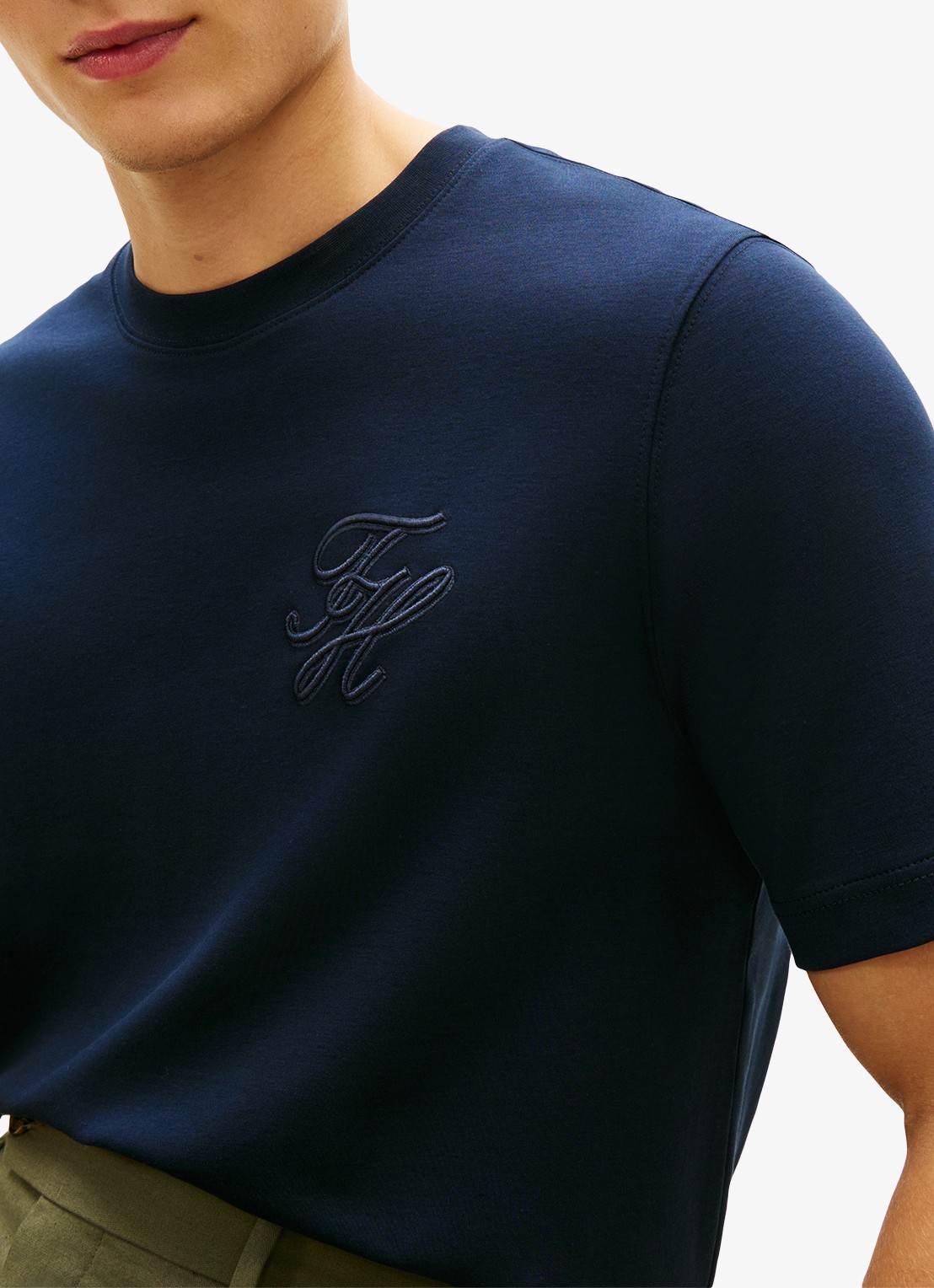 Tommy Hilfiger T-shirt met logo - detail 3 donkerblauw