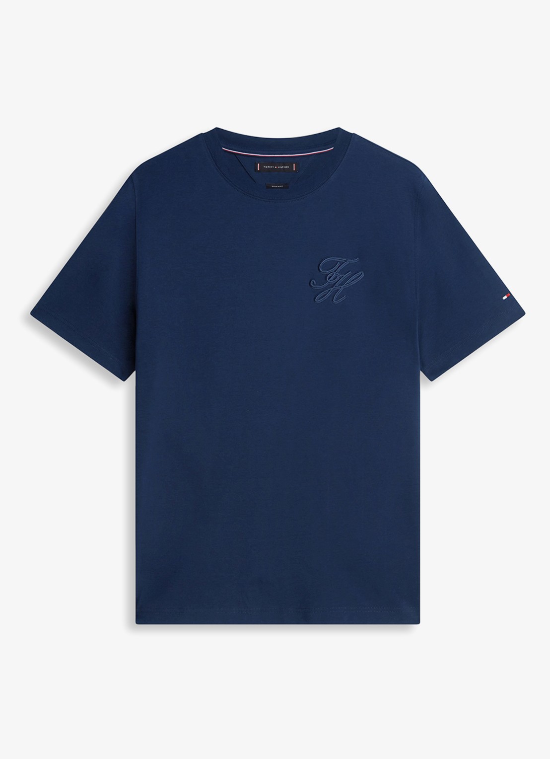 Tommy Hilfiger T-shirt met logo - voorkant 4 donkerblauw