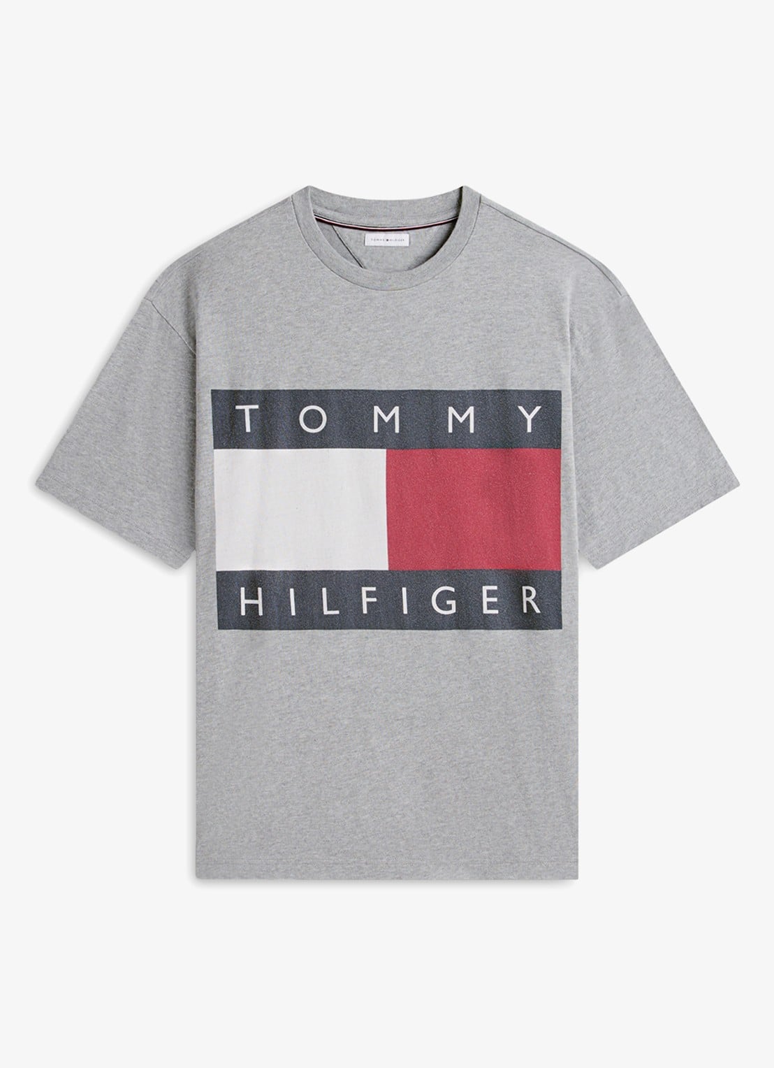 Tommy Hilfiger T-shirt met logo - voorkant 3 lichtgrijs