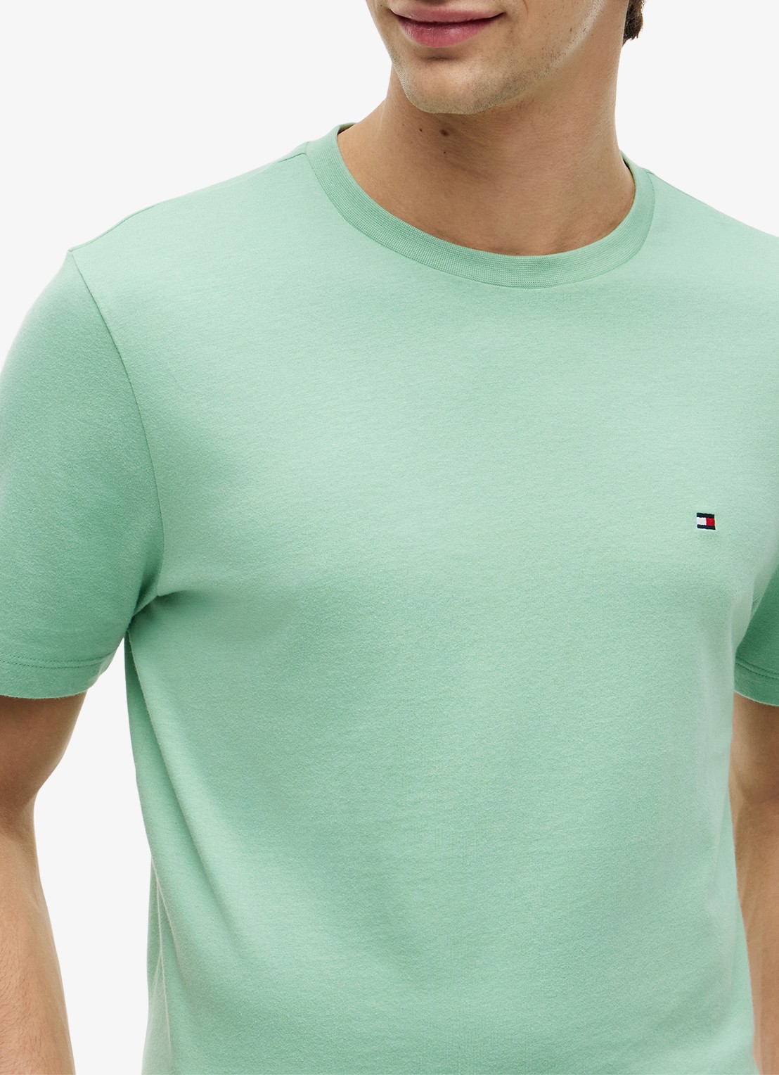 Tommy Hilfiger T-shirt met logo - detail 2 cut grass-l1a / groen