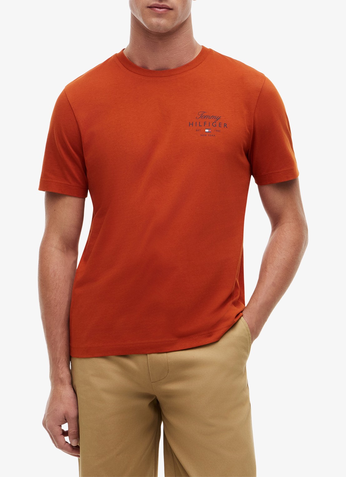 Tommy Hilfiger T-shirt met logo - detail 4 oranje