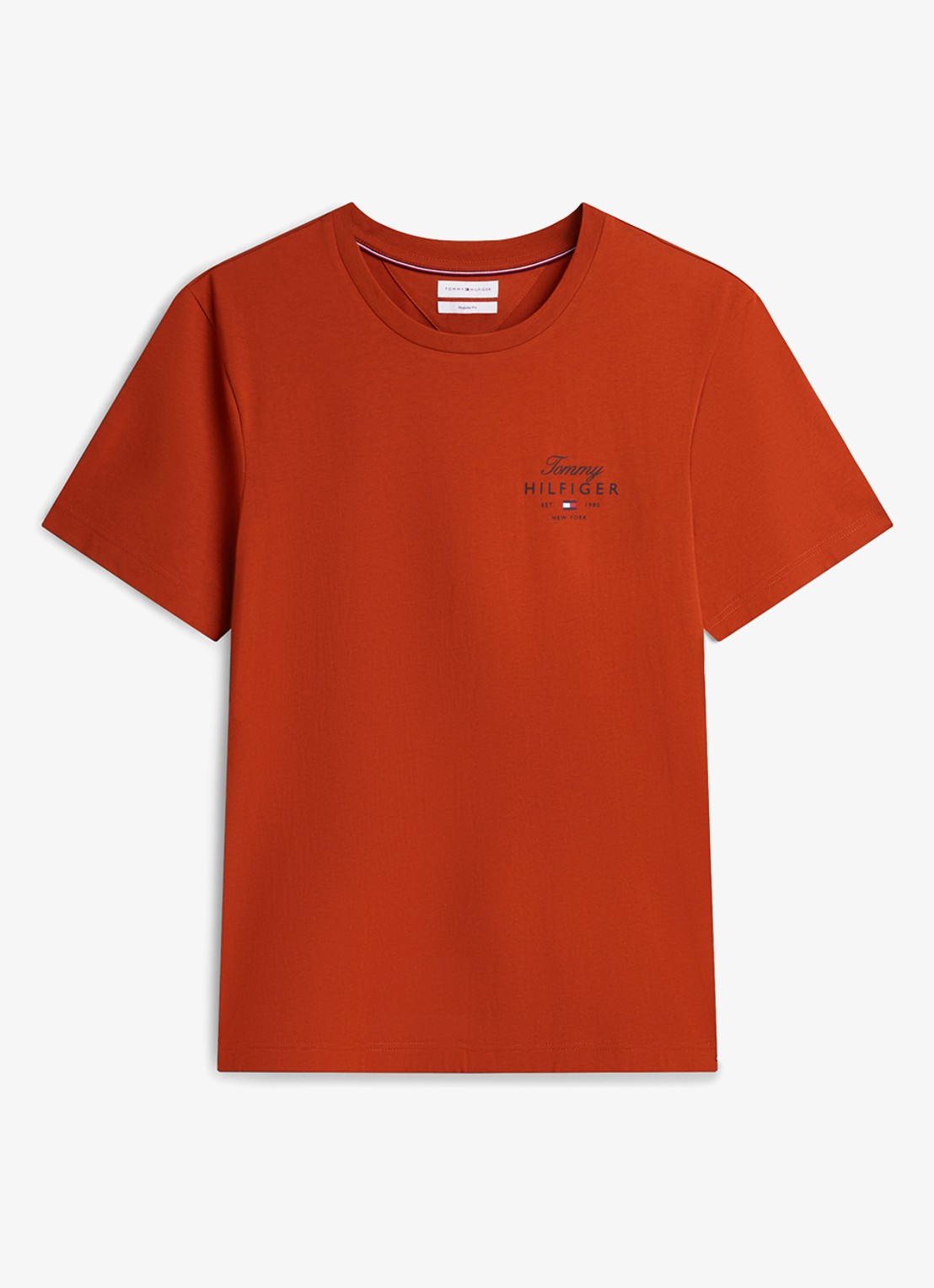 Tommy Hilfiger T-shirt met logo - voorkant 2 oranje