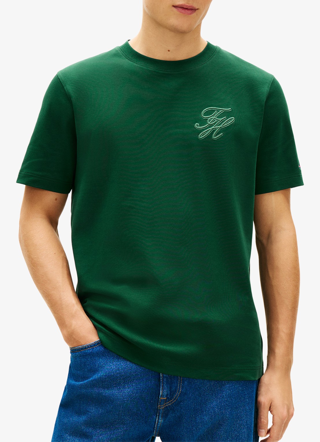 Tommy Hilfiger T-shirt met logo - detail 3 groen