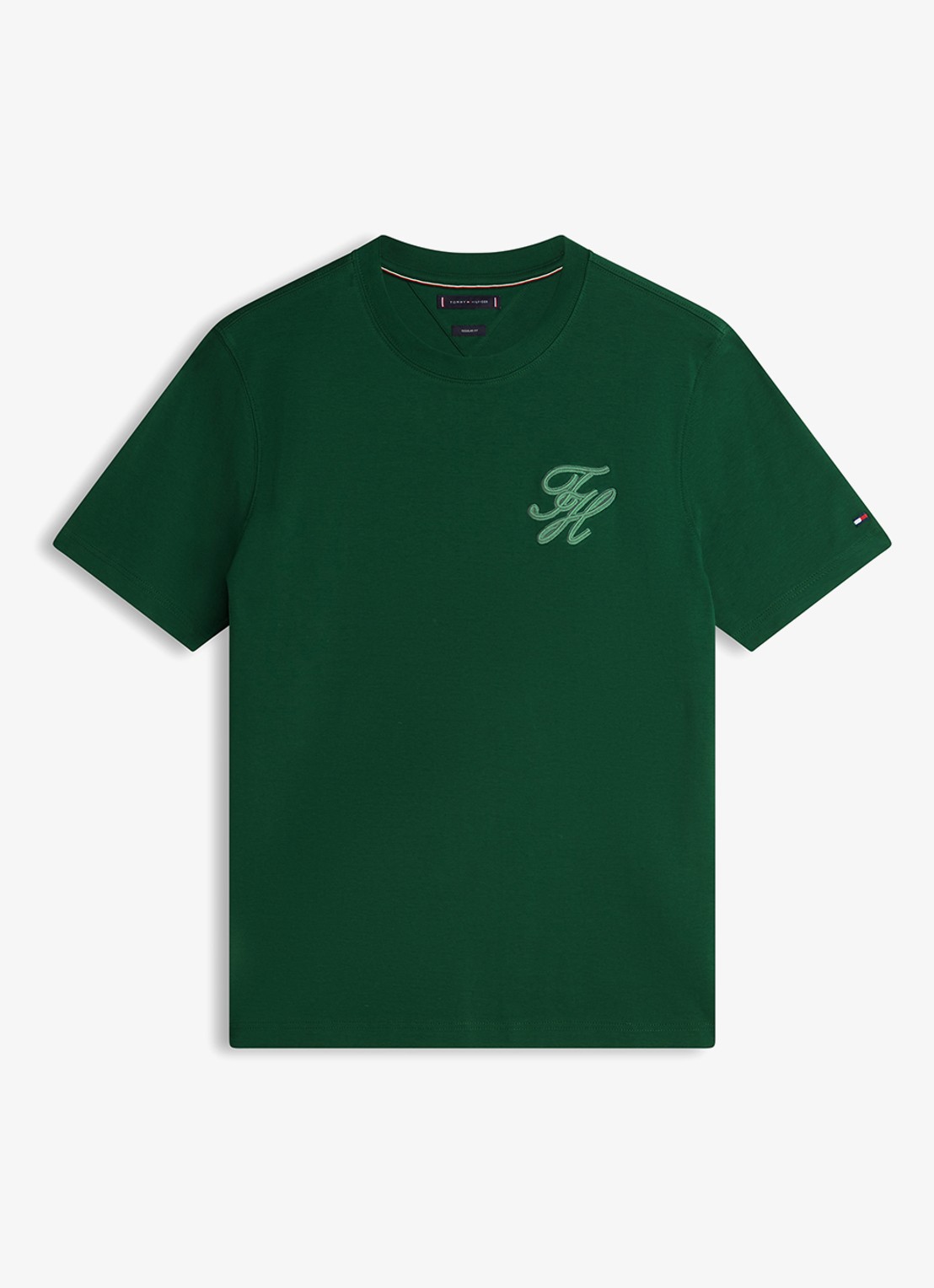 Tommy Hilfiger T-shirt met logo - voorkant groen