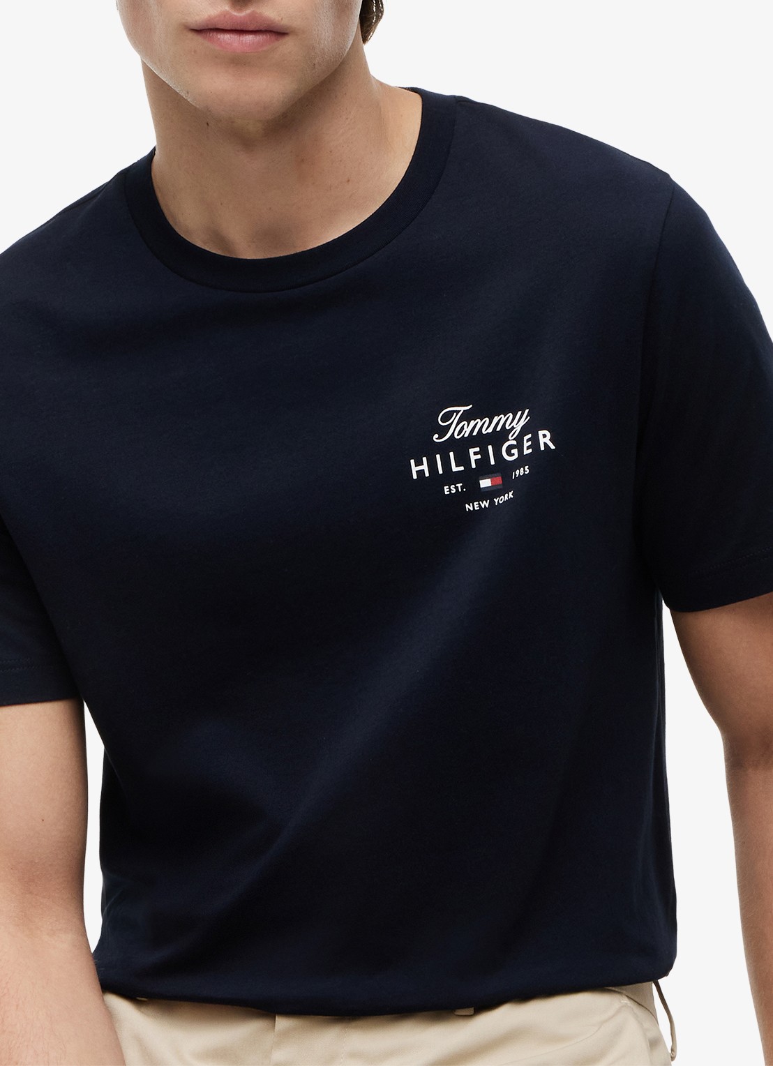 Tommy Hilfiger T-shirt met logo - detail 4 blauw