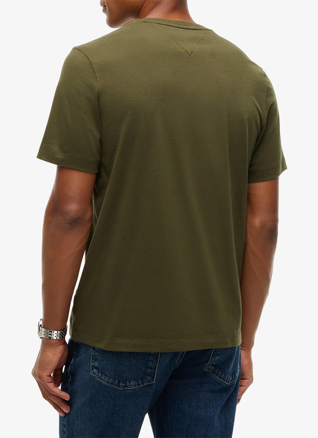 Tommy Hilfiger T-shirt met logo - achterkant huntsman green-mt1 / groen