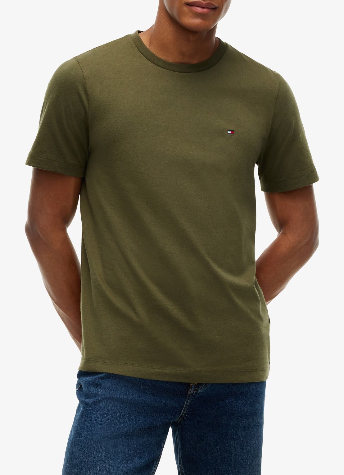 Tommy Hilfiger T-shirt met logo - detail 4 huntsman green-mt1 / groen