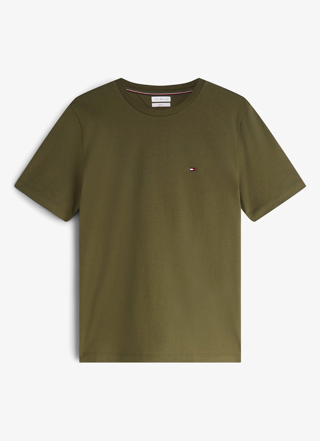 Tommy Hilfiger T-shirt met logo - voorkant 2 huntsman green-mt1 / groen