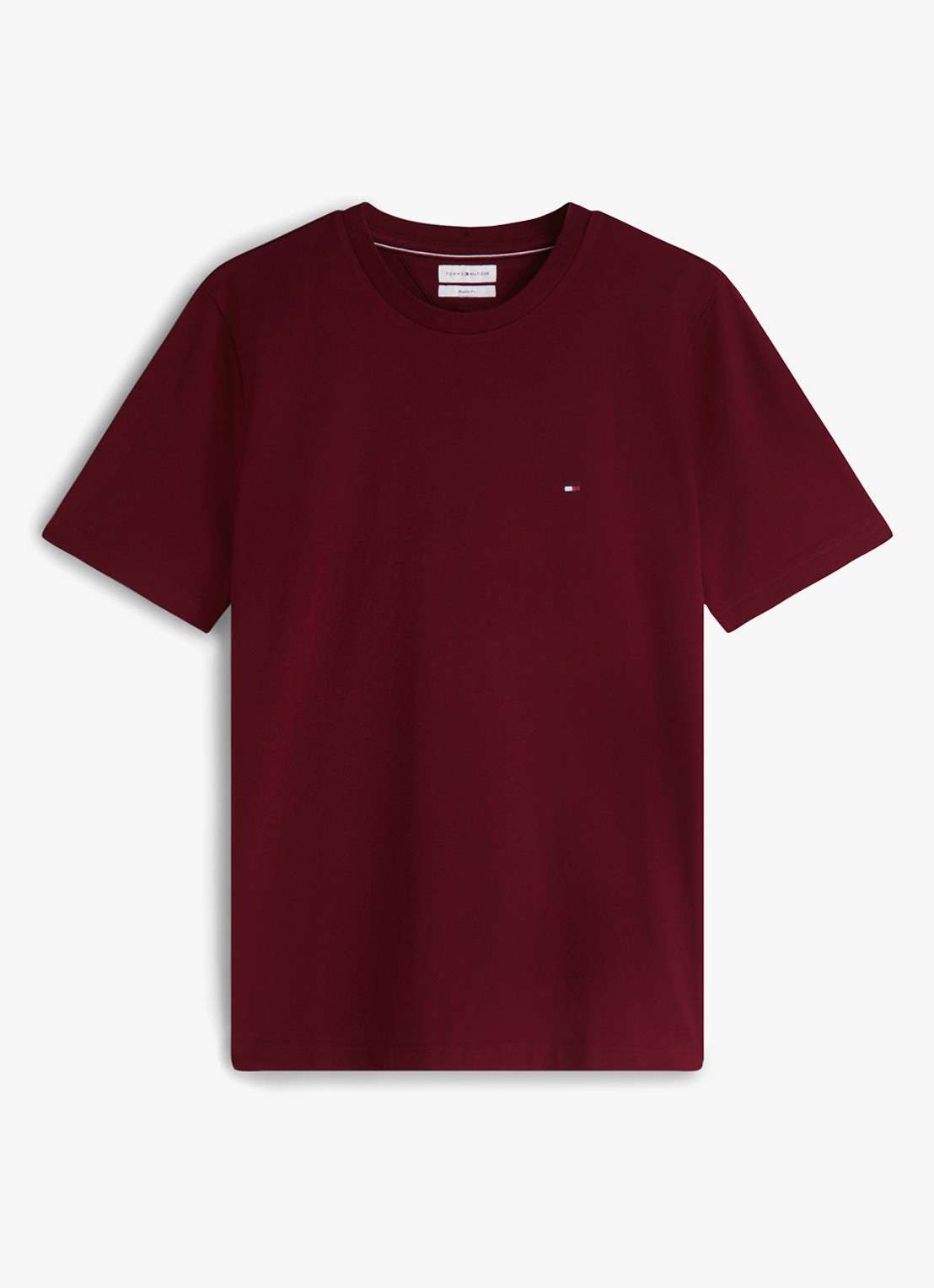 Tommy Hilfiger T-shirt met logo - voorkant 4 burgundy-vlp / rood