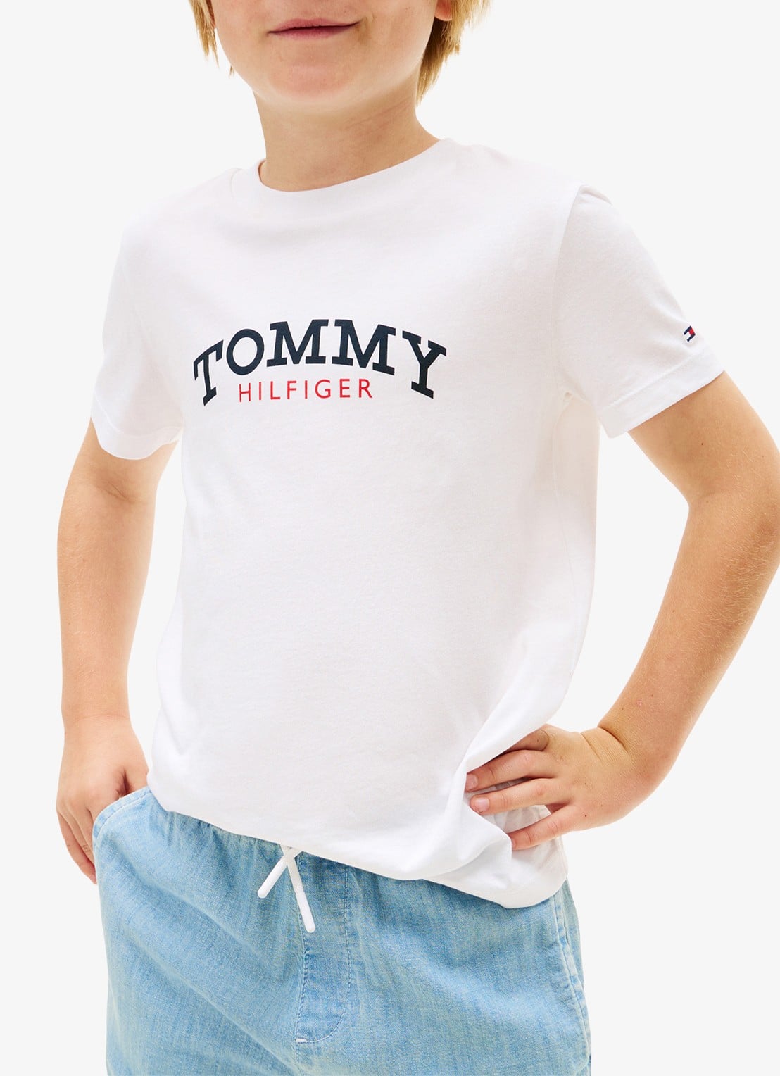 Tommy Hilfiger T-shirt met logo - detail 4 wit