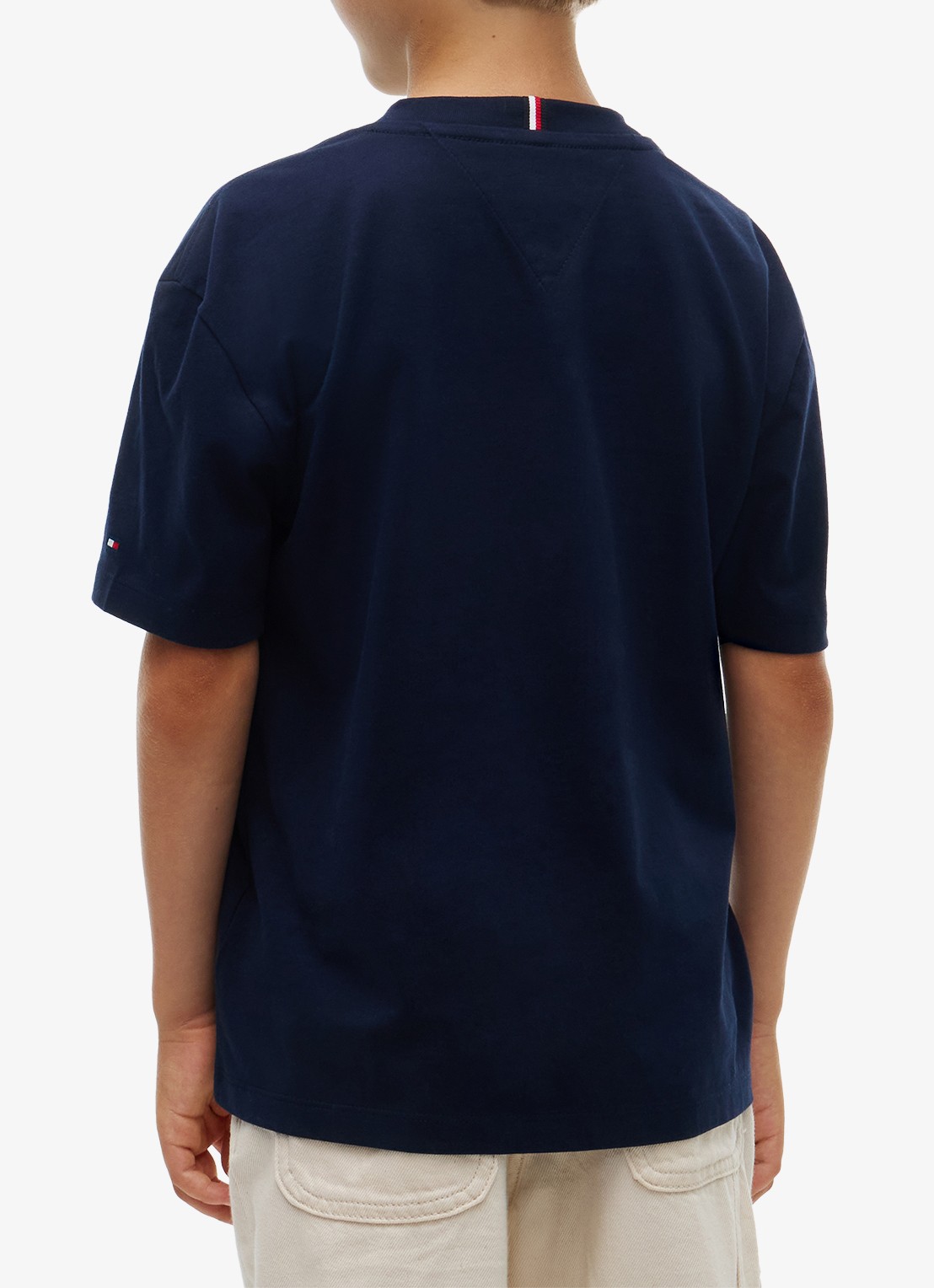 Tommy Hilfiger T-shirt met logo  - achterkant 3 donkerblauw