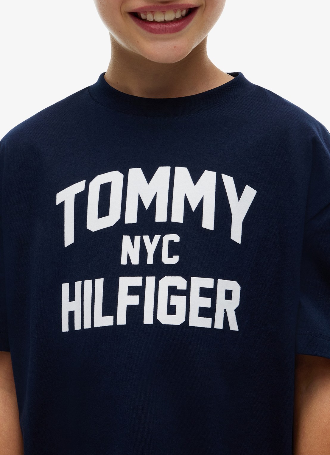 Tommy Hilfiger T-shirt met logo  - detail 2 donkerblauw